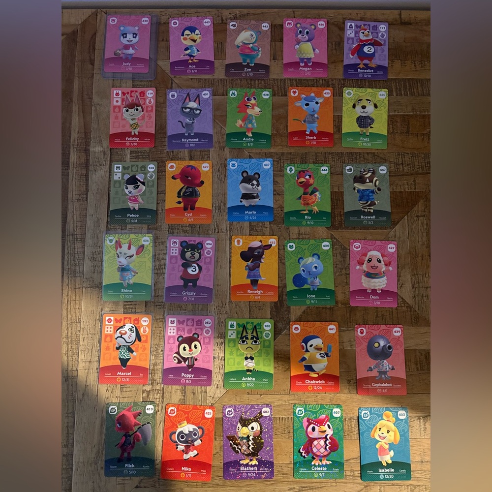 Animal Crossing Amiibo Cards lot of 30